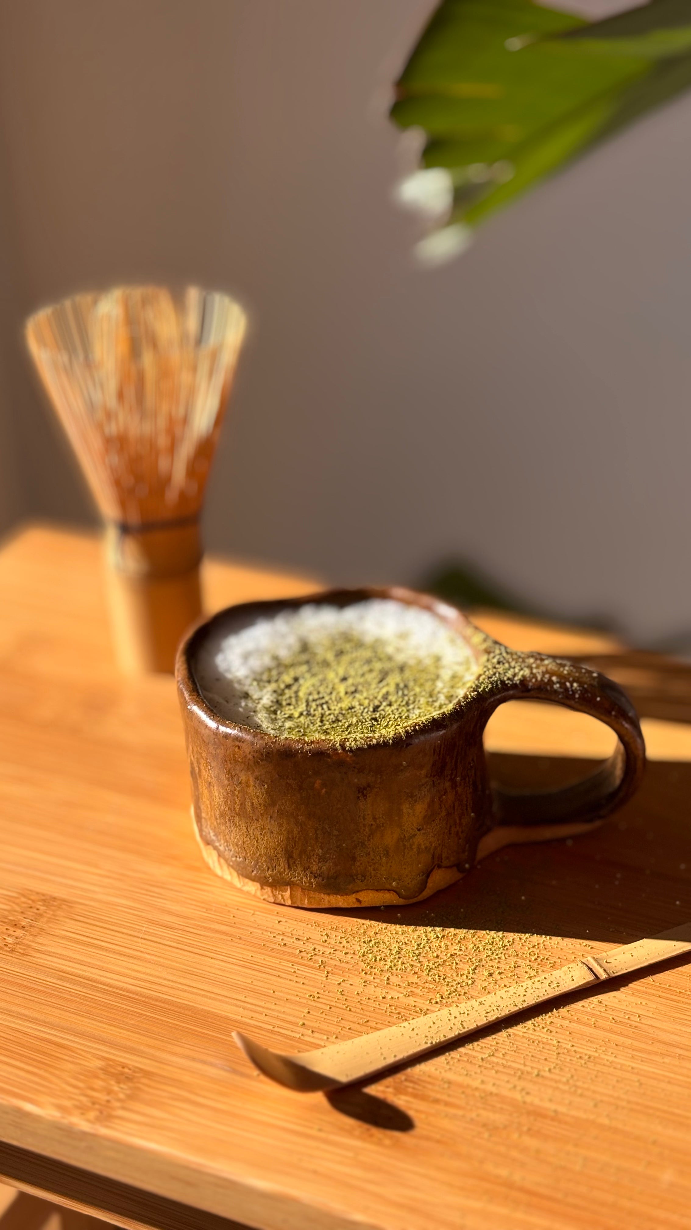 Warm Sand Mug in use